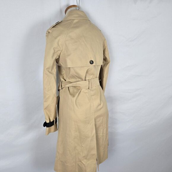 Topshop Trench Coat Women's 4 Beige Tan Button Closure Belted Cuffed Collar NWOT - Picture 13 of 15